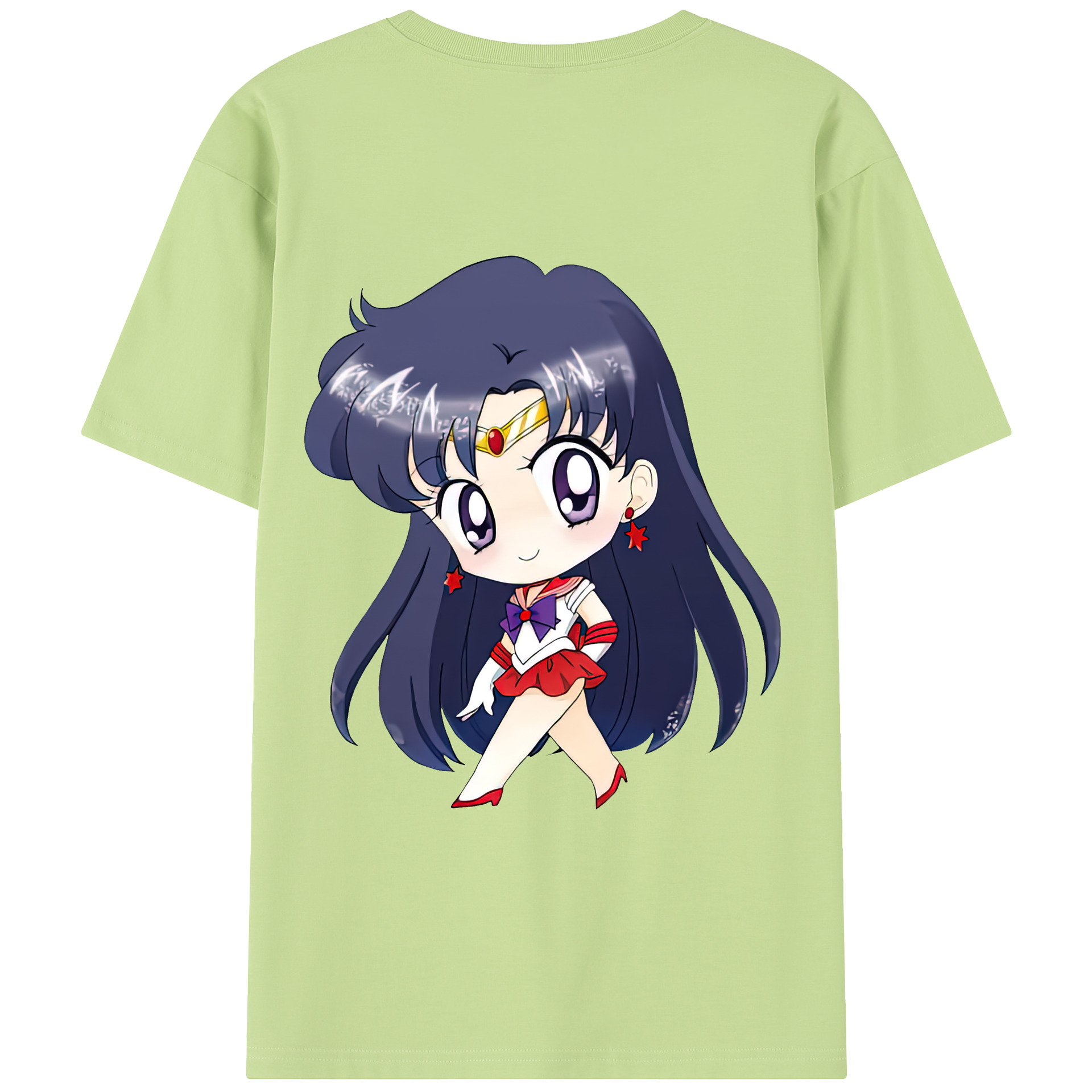 （画像用） 美少女戦士セーラームーン 火野レイ ひの レイ Sailor Moon Hino Rei （セーラーマーズ,Sailor Mars） 綿100％半袖Tシャツ（背面プリント）